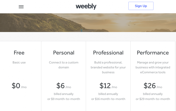 Weebly-Pricin